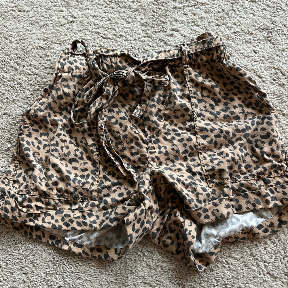 Cheetah paper bag shorts